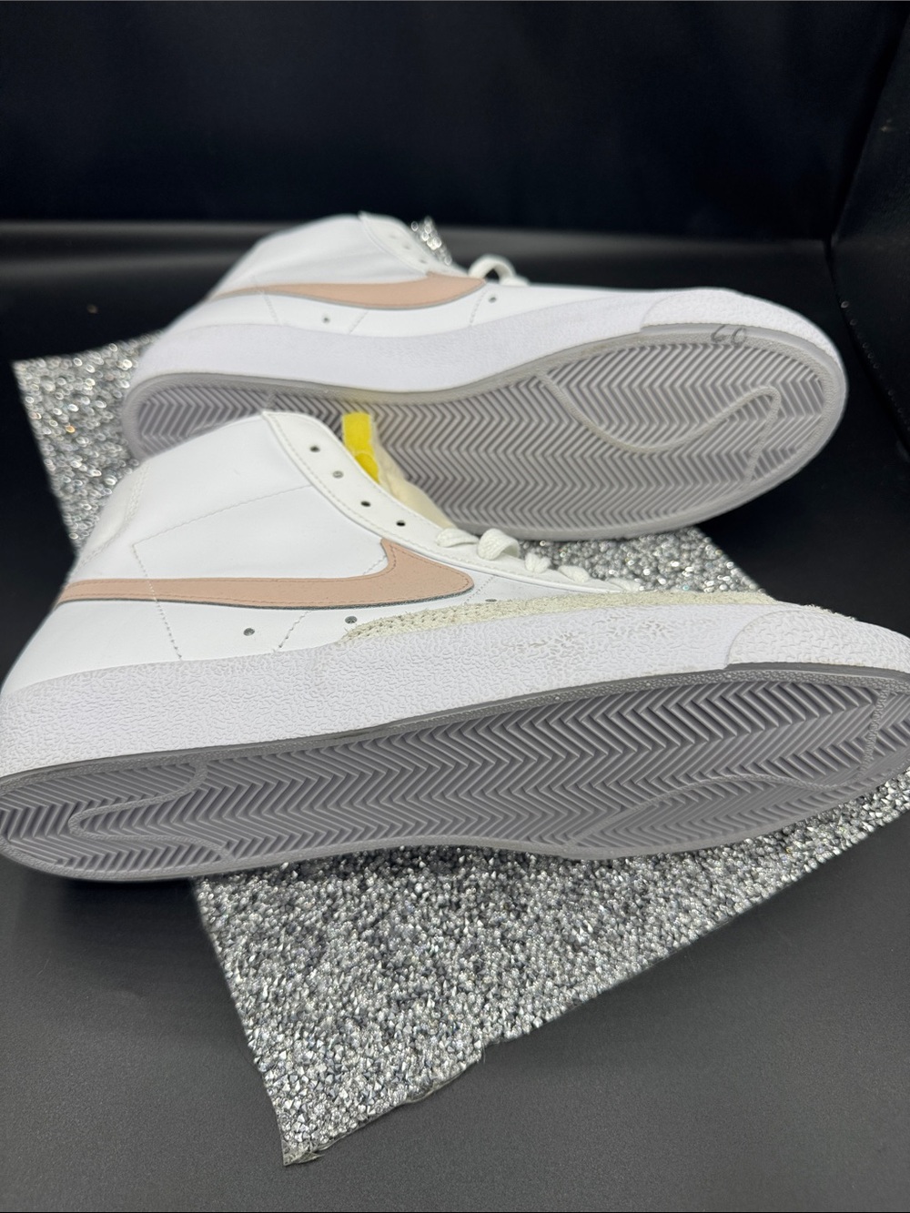 Nike Women's High-Top Sneakers in White and Blush Pink - Picture 6 of 6